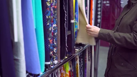 Different colored fabrics Stock Footage 75637689