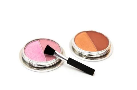 Different colored makeup brush Stock Photos