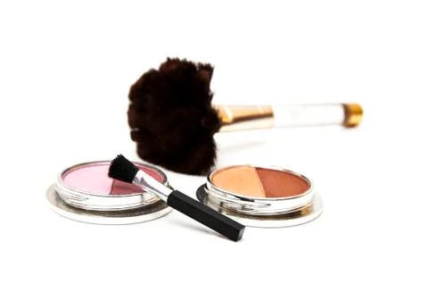 Different colored makeup brush 스톡 사진
