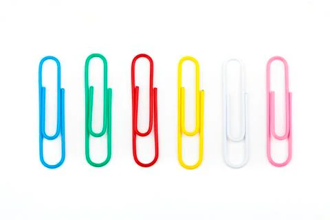 Different Colored Paper Clips Stock Photos