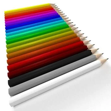 Different colored pencils diagonal Stock Illustration