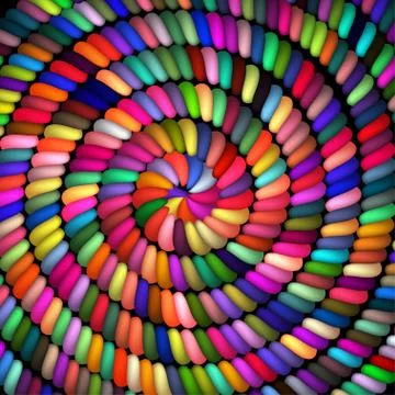 Different Colored Rope in spiral Stock Illustration
