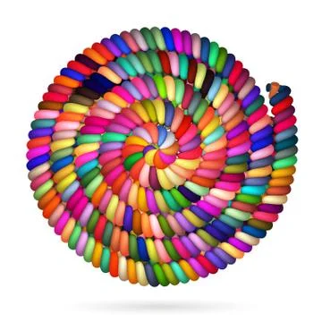 Different Colored Rope in spiral Stock Illustration