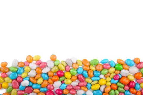 Different colored round candy isolated on white Stock Photos