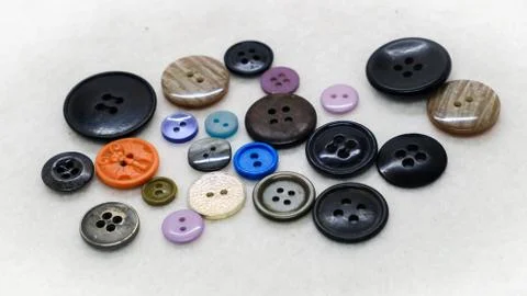 Different colored sewing buttons Stock Photos