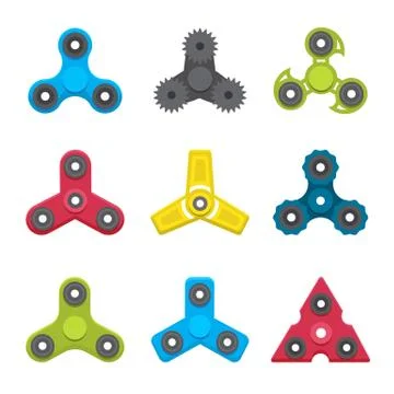 Different colored spinners Illustrazione stock