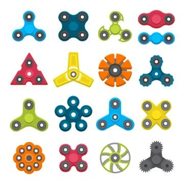 Different colored spinners Illustrazione stock