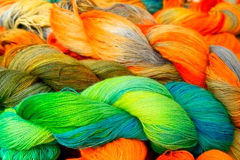 Different colored wool Stock Photos