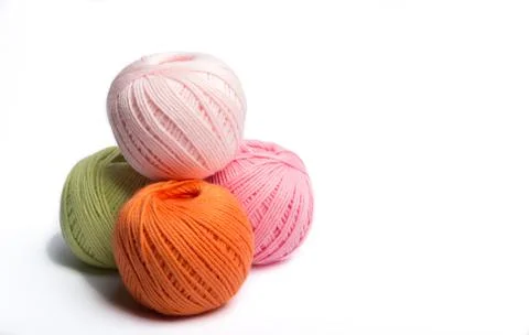 Different colored woolen balls Stock Photos