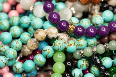 Different colorful beads. Stock Photos