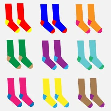 Different colorful socks vector Stock Illustration