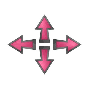 Different colors arrow button. Cursor. Pointer. Gaming elements isolated on Illustrazione stock