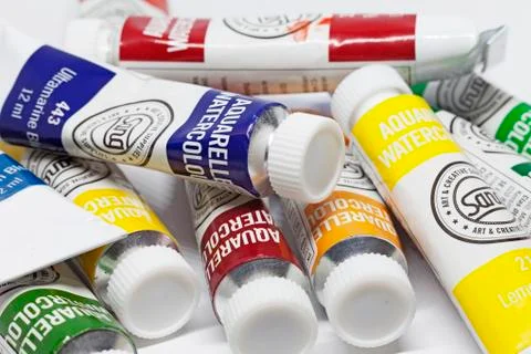 Different colors in the artist's studio Stock Photos