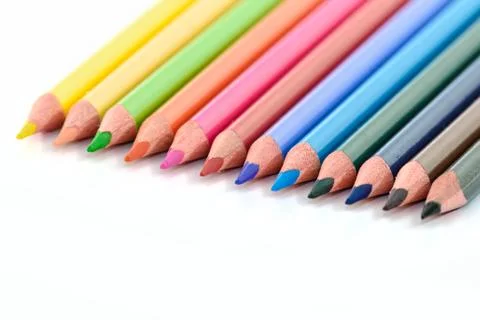 Different colors of crayons Stock Photos