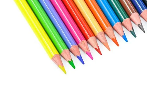 Different colors of crayons Stock Photos