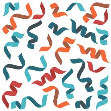 Different colors gift ribbons. Pattern, background. Strips or braid Stock Illustration