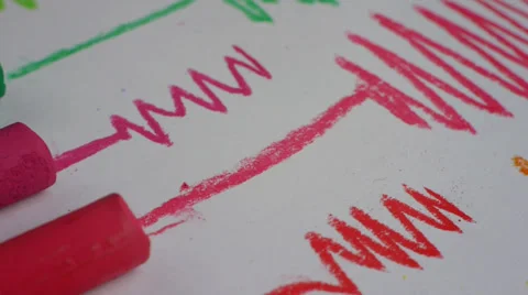 Different colors of pastel chalk on white surface No. 02 Stock Footage 33942289