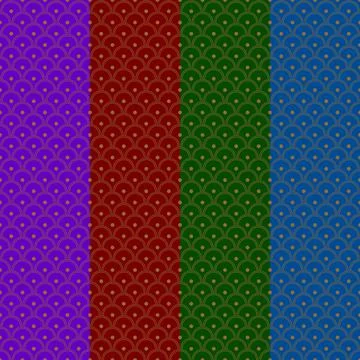 Different colors pattern with oriental japanese styles with round curve Illustrazione stock