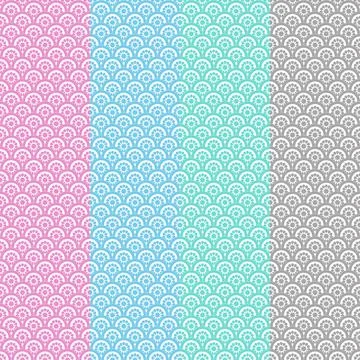 Different colors pattern with oriental japanese styles with round curve Illustrazione stock