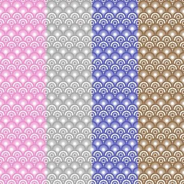 Different colors pattern with oriental japanese styles with round curve Illustrazione stock