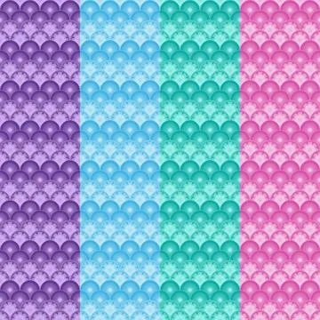 Different colors pattern with oriental japanese styles with round curve Illustrazione stock