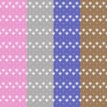 Different colors pattern with oriental japanese styles with round curve Stock Illustration