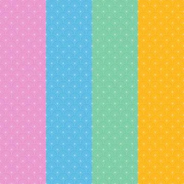 Different colors pattern with oriental japanese styles with round curve Illustrazione stock