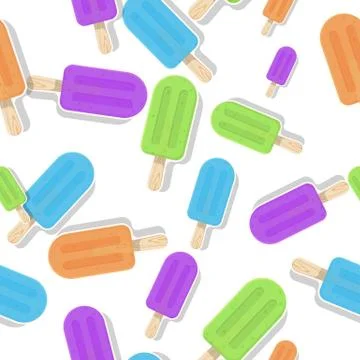 Different colors popsicle seamless pattern vector illustration. Ilustración de archivo