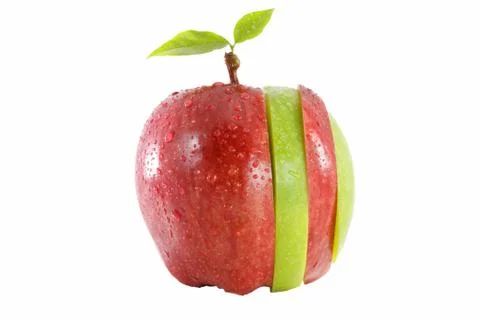 Different colors sliced apple Stock Illustration
