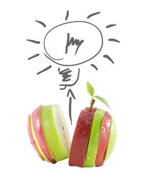 Different colors sliced apple Illustrazione stock