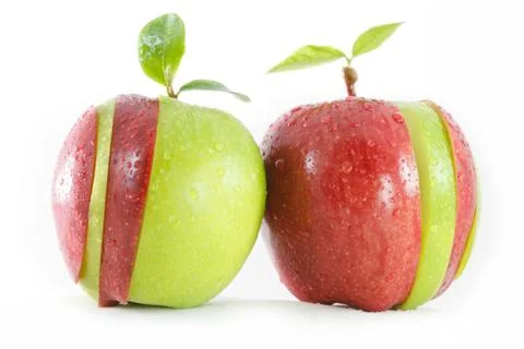 Different colors sliced apple Foto stock