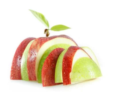 Different colors sliced apple Foto stock