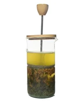 Different colors on a white background isolated herbal teas Stock Photos