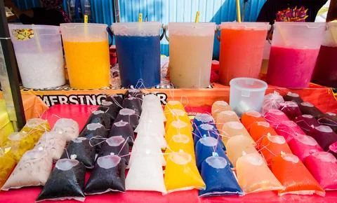 Different colour of ice cold drinks selling in Ramadan Bazaar Kuala Lumpur Stock Photos