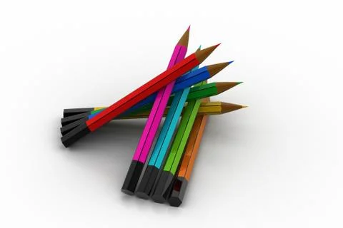 Different colour pencils Free Stock Illustration