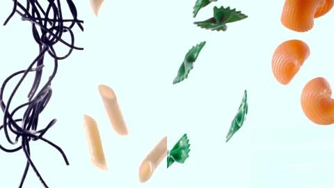 Different coloured pasta Stock Photos