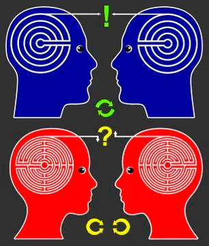 Different Communication Pattern Illustrazione stock