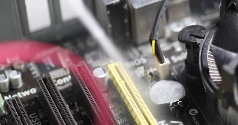 Different computer parts inside the PC Video stock 233601037