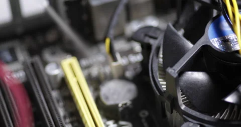 Different computer parts inside the PC Video stock 233602293