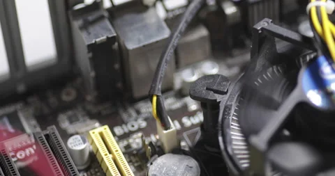 Different computer parts inside the PC Video stock 233602761