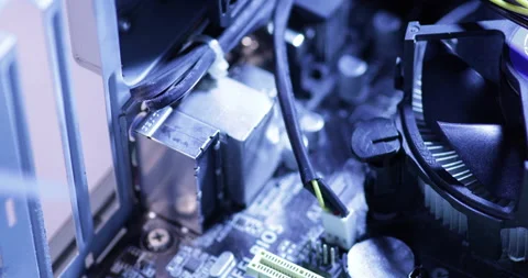 Different computer parts inside the PC Video stock 233609108