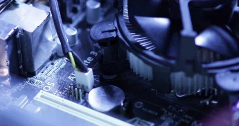 Different computer parts inside the PC Video stock 233609136