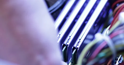 Different computer parts inside the PC Stock Footage 233612342