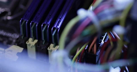 Different computer parts inside the PC Video stock 233616118