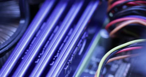 Different computer parts inside the PC Video stock 233616871