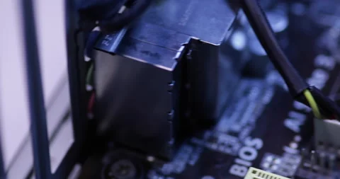 Different computer parts inside the PC Video stock 233617358