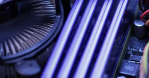 Different computer parts inside the PC Video stock 233619370