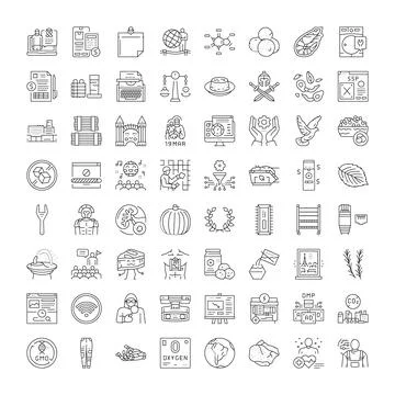 Different concepts collection with modern line icons Stock Illustration