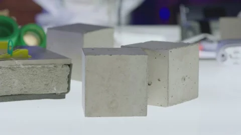 Different construction materials on testing room . Concept of quality checking Stock Footage 219273967