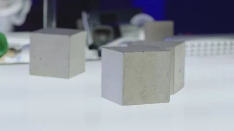 Different construction materials on testing room . Concept of quality checking Stock Footage 219274661